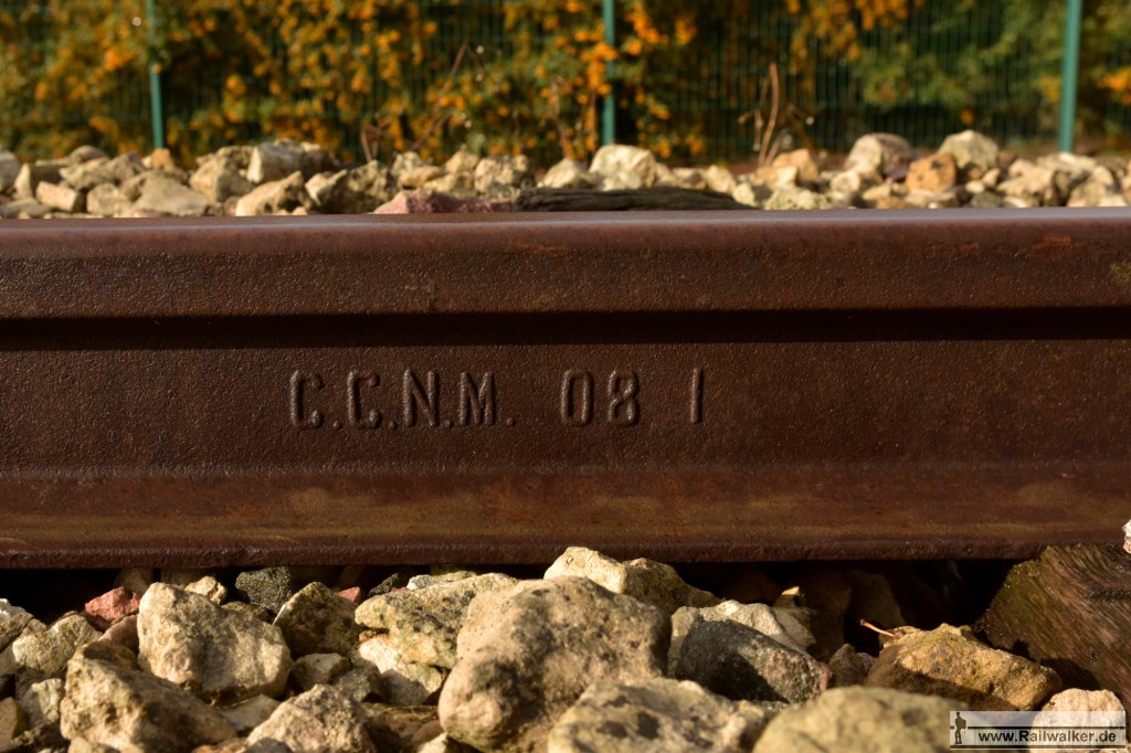 Schiene von "Companie Chatillon Commentry et Neuves Maisons". Gewalzt im Januar 1908